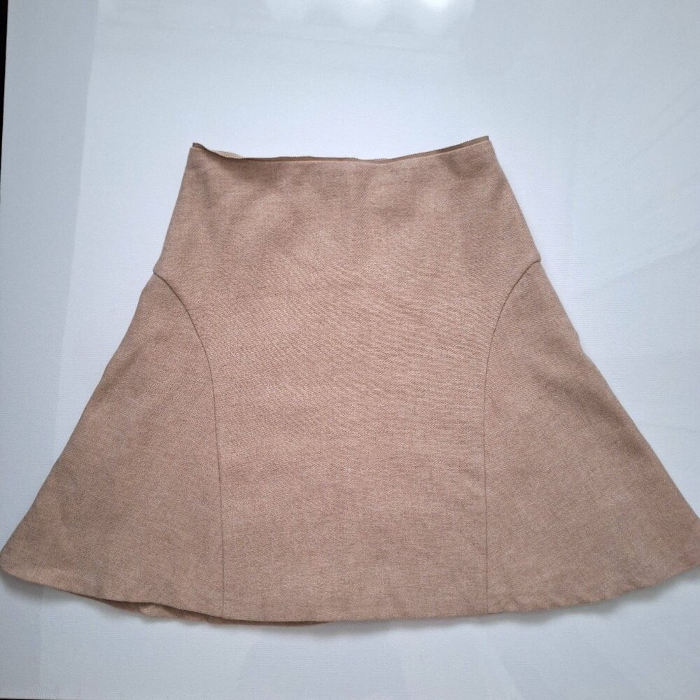 Massimo Dutti Wool Alpaca Blend Tan Mini Skirt